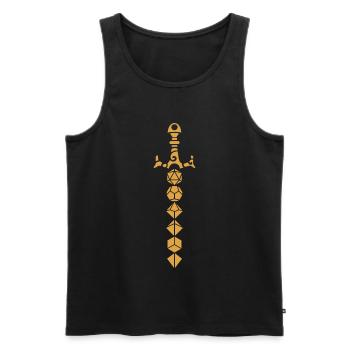 L’ÉPÉE dés Gamer Jeu de plateau dragon cadeau - Débardeur bio Premium Homme - noir - Devant - Michal (187cm)