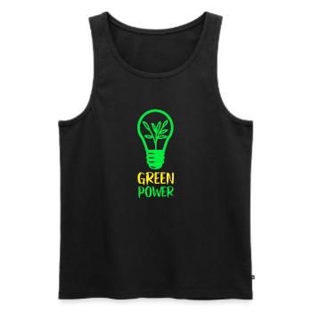 Green Power - Erneuerbare Energien - Männer Premium Bio Tank Top - Schwarz - Vorne - AI Model Male 178 light (178cm)