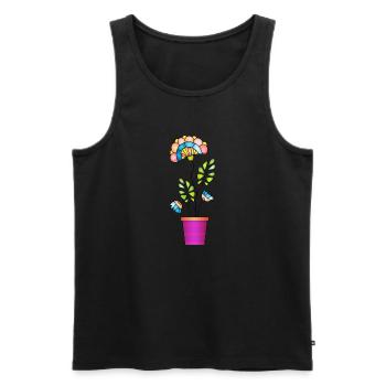 Fleur - Débardeur bio Premium Homme - noir - Devant - Michal (187cm)