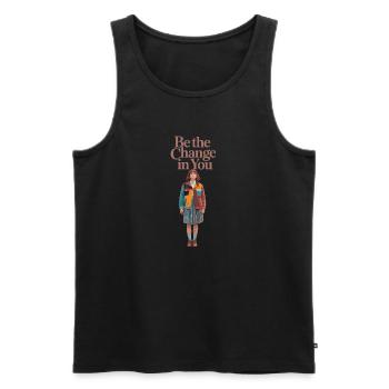 BE THE CHANGE IN YOU - Men's Premium Organic Tank Top - black - Front - AI Model Male 178 light (178cm)