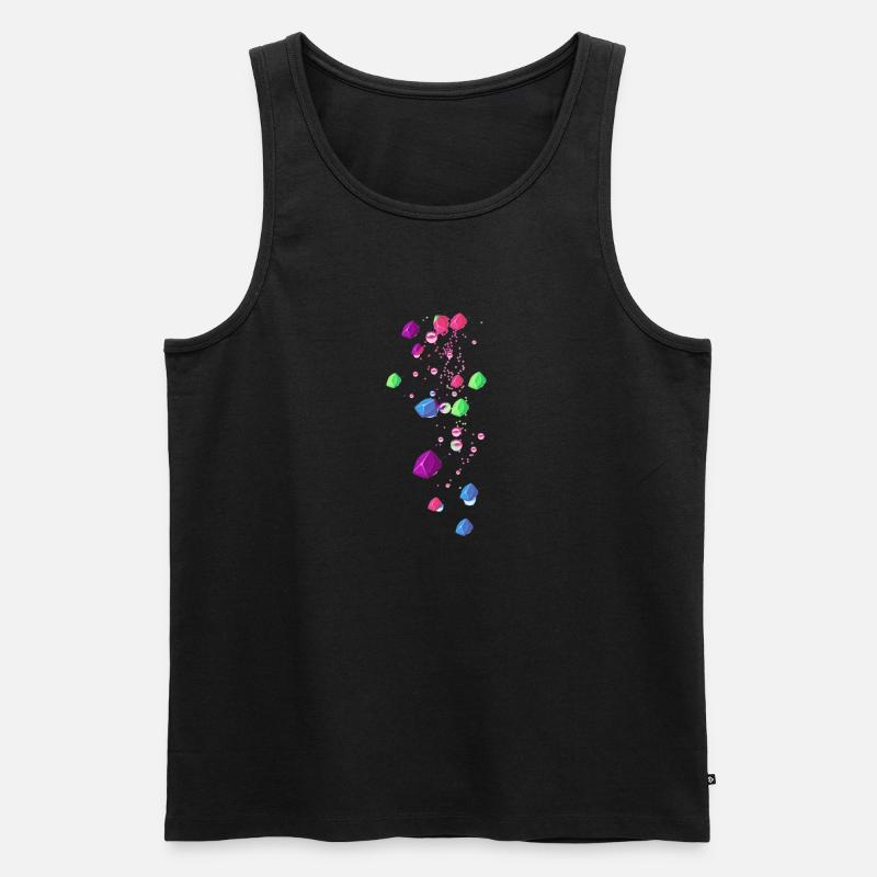Edelsteine, bunt,Perlen,Sterne, Steine - Männer Premium Bio Tank Top - Schwarz