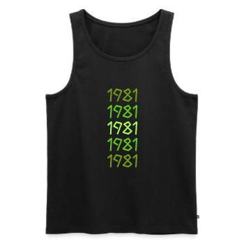 Witzig 1981 - Débardeur bio Premium Homme - noir - Devant - AI Model Male 178 light (178cm)