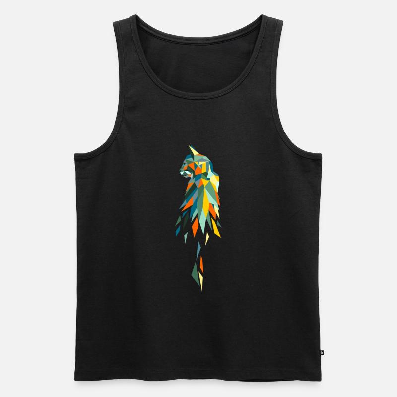 katze bunt retro polygon - Männer Premium Bio Tank Top - Schwarz