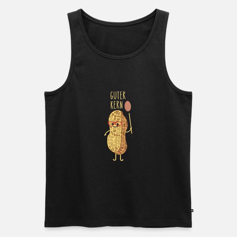 Erdnuss guter Kern - Männer Premium Bio Tank Top - Schwarz