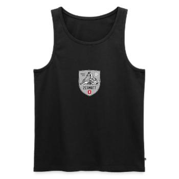 Zermatt Matterhorn Suisse Armoiries - Débardeur bio Premium Homme - noir - Devant - AI Model Male 178 light (178cm)