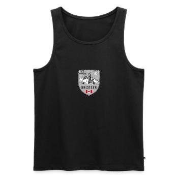 Whistler Black Tusk Canada Coat of Arms - Men's Premium Organic Tank Top - black - Front - AI Model Male 178 light (178cm)