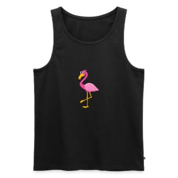Great Flamingo Holiday Hawaii Animal Motif Cartoon - Men's Premium Organic Tank Top - black - Front - AI Model Male 178 light (178cm)