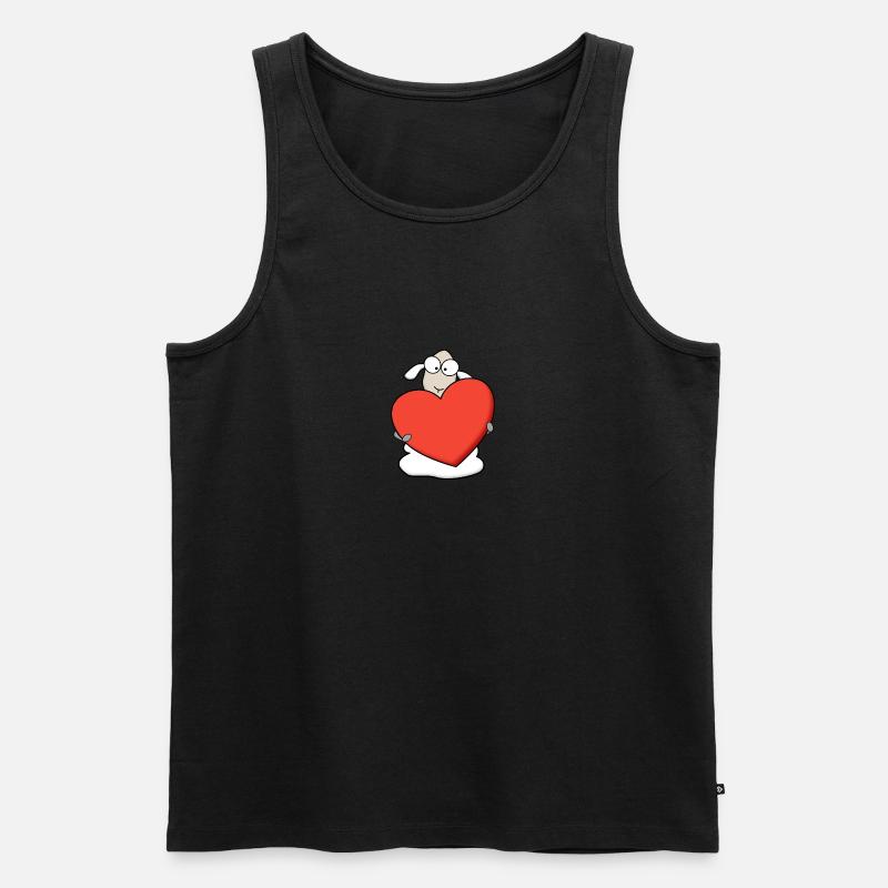 Schaf mit Herz - Männer Premium Bio Tank Top - Schwarz