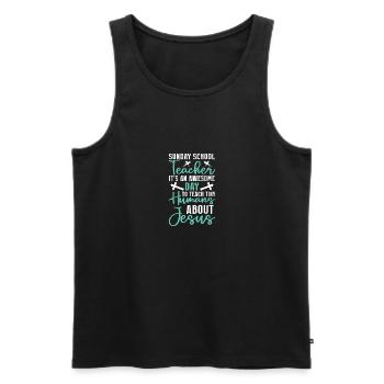Faithful Servant Christian Sunday School Teacher - Men's Premium Organic Tank Top - black - Front - Michal (187cm)