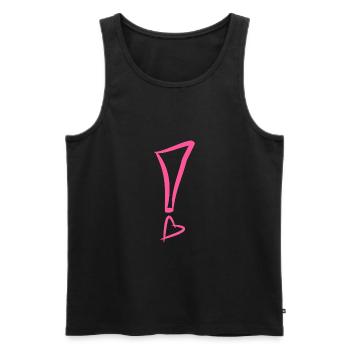 Point d'exclamation avec coeur - Débardeur bio Premium Homme - noir - Devant - AI Model Male 178 light (178cm)
