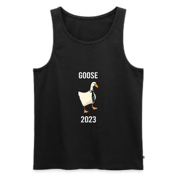 goose 2023 white - Men's Premium Organic Tank Top - black - Front - AI Model Male 178 light (178cm)