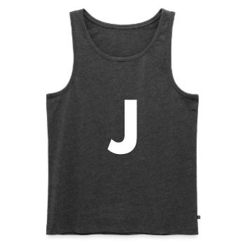 J - Men's Premium Organic Tank Top - heather anthracite - Front - AI Model Male 178 light (178cm)