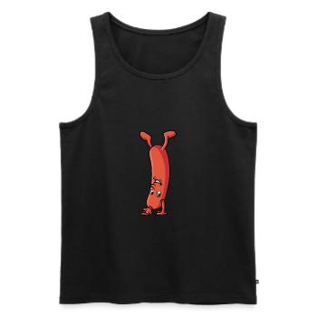 Wurst die einen Handstand macht - Männer Premium Bio Tank Top - Schwarz - Vorne - AI Model Male 178 light (178cm)