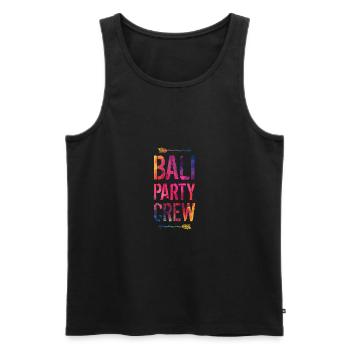 Bali Party Crew Saying - Men's Premium Organic Tank Top - black - Front - Michal (187cm)