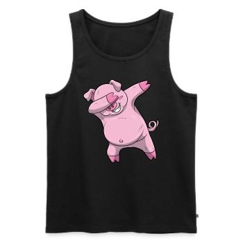 Dabbing pig dab sow shirt enfants victoire poses - Débardeur bio Premium Homme - noir - Devant - AI Model Male 178 light (178cm)
