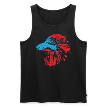 Betta Splendens Graffiti Siamesischer Kampffisch - Männer Premium Bio Tank Top - Schwarz - Vorne - AI Model Male 178 light (178cm)