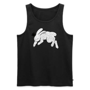 Rabbit Prince white - Men's Premium Organic Tank Top - black - Front - AI Model Male 178 light (178cm)