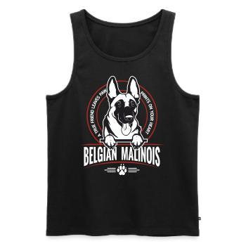 Belgian Malinois - Men's Premium Organic Tank Top - black - Front - AI Model Male 178 light (178cm)