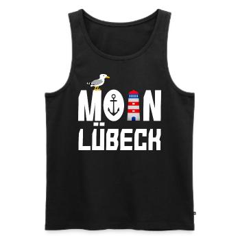 Moin Lübeck - Men's Premium Organic Tank Top - black - Front - Michal (187cm)