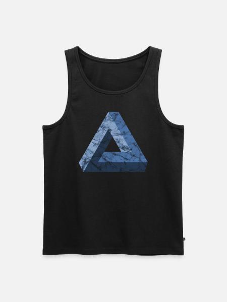 Impossible Triangle Tribar Optical Illusion Math - Men's Premium Organic Tank Top - black