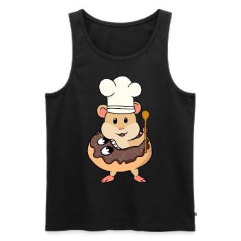 Donut Rodent Hamster Baker Xmas Bake Christmas - Men's Premium Organic Tank Top - black - Front - Michal (187cm)