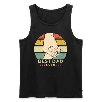BEST DAD BESTER PAPA Vater Vatertag - Männer Premium Bio Tank Top - Schwarz - Vorne - Michal (187cm)