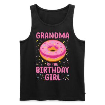Grand-mère de la fille d’anniversaire - Débardeur bio Premium Homme - noir - Devant - Michal (187cm)