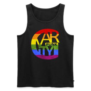 pride gravity Buchstabe für Punks - Männer Premium Bio Tank Top - Schwarz - Vorne - AI Model Male 178 light (178cm)