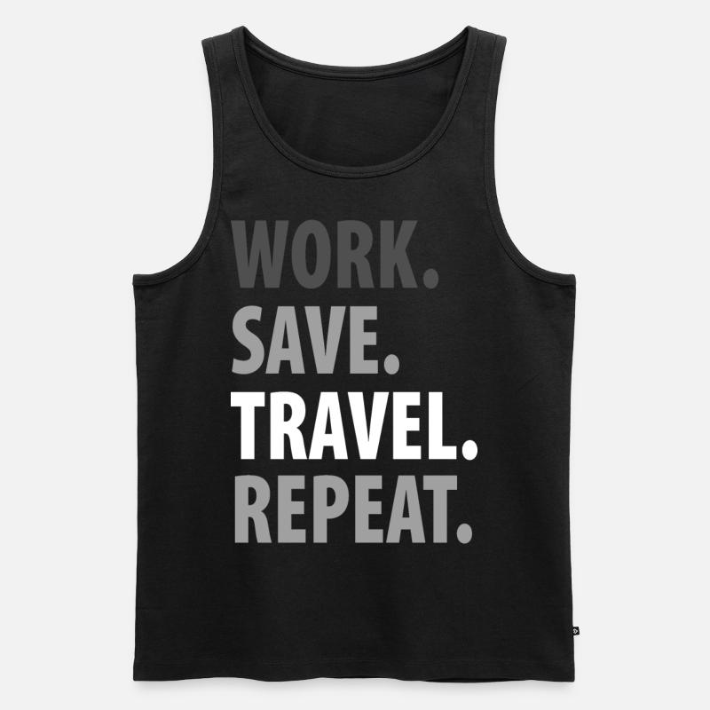 work save travel repeat - Männer Premium Bio Tank Top - Schwarz