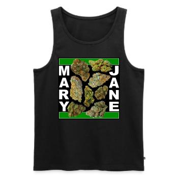 Mary Jane 420 Cannabis Marihuana CBD Hanf Gras THC - Männer Premium Bio Tank Top - Schwarz - Vorne - Michal (187cm)