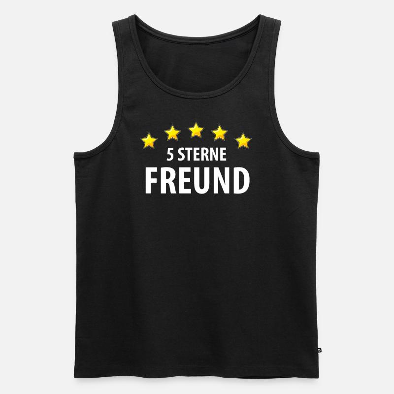 5 Sterne Freund - Männer Premium Bio Tank Top - Schwarz