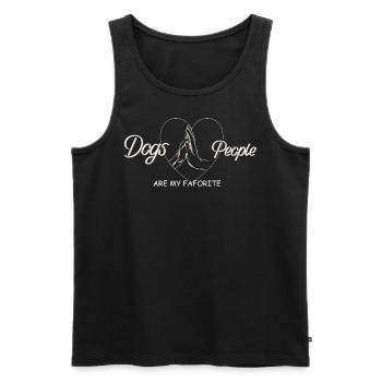 Dogs People Friends - Männer Premium Bio Tank Top - Schwarz - Vorne - Michal (187cm)