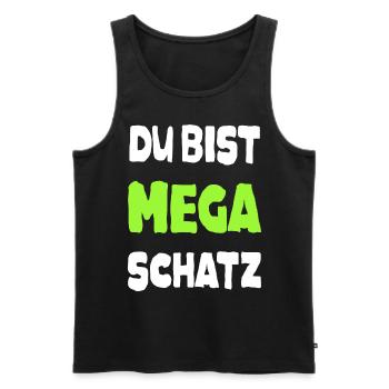 Mega Schatz Liebling Pärchen Liebe Spruch - Männer Premium Bio Tank Top - Schwarz - Vorne - AI Model Male 178 light (178cm)
