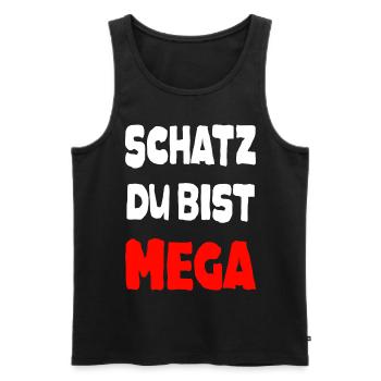 Mega Schatz Spruch - Männer Premium Bio Tank Top - Schwarz - Vorne - AI Model Male 178 light (178cm)