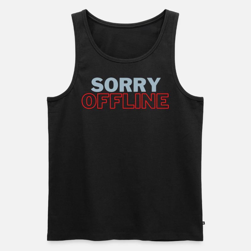 Sorry Offline - Männer Premium Bio Tank Top - Schwarz