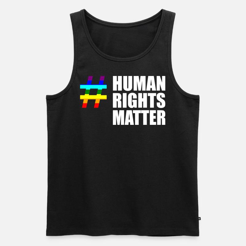 Menschenrechte human rights matter regenbogen - Männer Premium Bio Tank Top - Schwarz