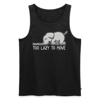 Elefant trop paresseux pour bouger - Débardeur bio Premium Homme - noir - Devant - Michal (187cm)