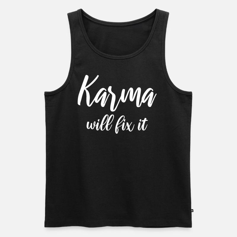 Karma will fix it - Männer Premium Bio Tank Top - Schwarz