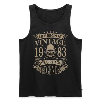40th birthday legend proven since 1983 born - Men's Premium Organic Tank Top - black - Front - AI Model Male 178 light (178cm)