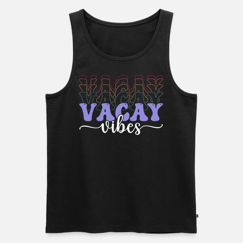 Vacay Vibes - Männer Premium Bio Tank Top - Schwarz