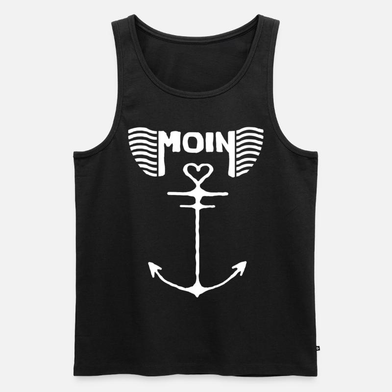 Anker Moin - Männer Premium Bio Tank Top - Schwarz