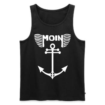 Der Norddeutsche Klassiker in weiß - Männer Premium Bio Tank Top - Schwarz - Vorne - Michal (187cm)