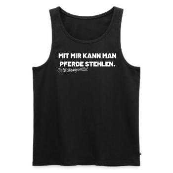Lustiges Drogen und Techno T-Shirt - Männer Premium Bio Tank Top - Schwarz - Vorne - AI Model Male 178 light (178cm)