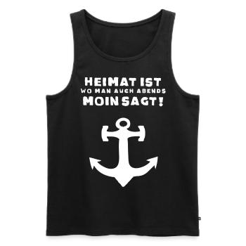 Moin Moin moin hamburg hamburger nordsee heimat - Männer Premium Bio Tank Top - Schwarz - Vorne - Michal (187cm)