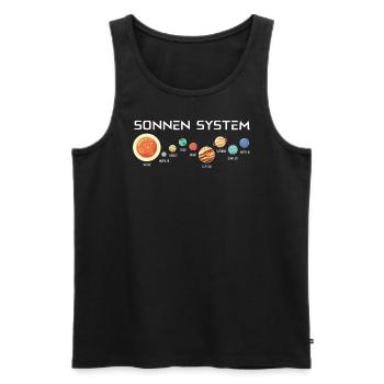 Sonnensystem - Planeten in Reihe - Männer Premium Bio Tank Top - Schwarz - Vorne - AI Model Male 178 light (178cm)