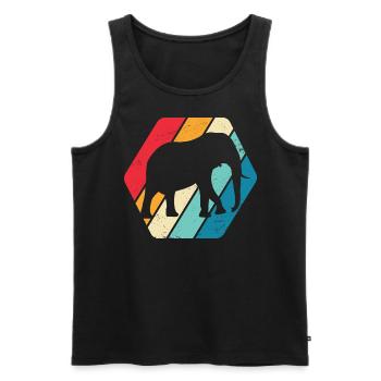 Elefant Tier Afrika Safari Retro - Männer Premium Bio Tank Top - Schwarz - Vorne - Michal (187cm)