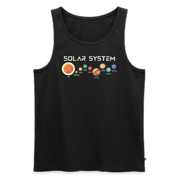 Sonnensystem mit seinen Planeten - Männer Premium Bio Tank Top - Schwarz - Vorne - AI Model Male 178 light (178cm)