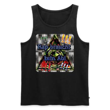 Rap braucht kein Abi - Club WoW - Männer Premium Bio Tank Top - Schwarz - Vorne - Michal (187cm)