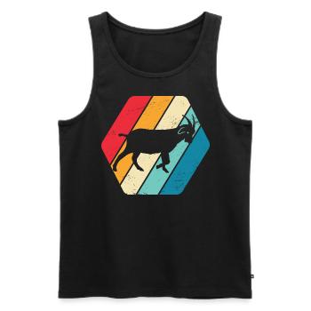 Ziege Bock Widder Tier Natur Retro - Männer Premium Bio Tank Top - Schwarz - Vorne - Michal (187cm)