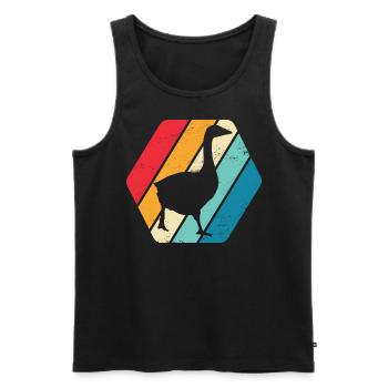 Goose Migratory Bird Bird Animal Nature Retro - Men's Premium Organic Tank Top - black - Front - AI Model Male 178 light (178cm)